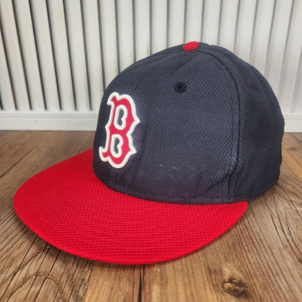 Boston Red Sox New Era 59fifty Fitted 7 5/8 Hat Cap Black Red MLB Baseball Sport